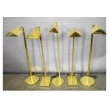 Group of 5 brass floor lamps