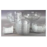 Group of crystal and glass serving pieces