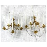Pair of gilt-metal 6 light sconces
