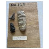 Large Knife and Arrowheads