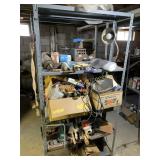 Metal Shelves and Contents