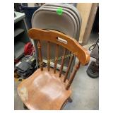 4 Folding Chairs, 1 Wooden Chair