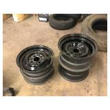 Four Black Steel Wheels Four Black Steel Wheels