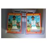 1971 Topps lot of 2 #91 Mercury Morris rookie card