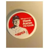 1974 Hank Aaron 715 club Magnavox pin