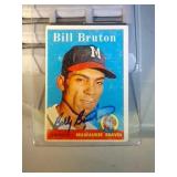 Autographed 1958 Topps Billy Bruton Braves