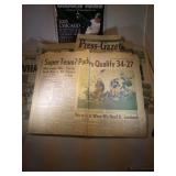 lot of sport newspapers and magazine including