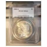 1880 S PCGS MS64 Morgan Silver Dollar