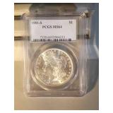1881 S PCGS MS64 Morgan Silver Dollar