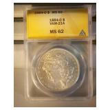 1884 O ANACS M2S62 Morgan Silver Dollar