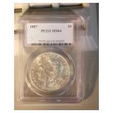 1887 PCGS MS64 Morgan Silver Dollar