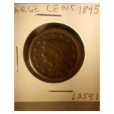 1845 large cent