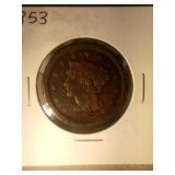 1853 large cent