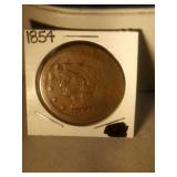 1854 large cent