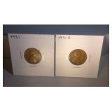 lot of 2 Lincoln pennies - 1931 and 1931 D
