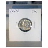 1941 D Mercury Dime BU