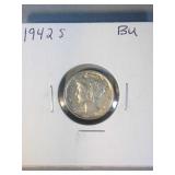 1942 S Mercury Dime BU