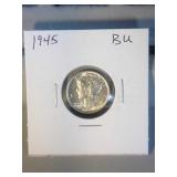 1945 Mercury Dime BU