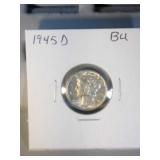 1945 D Mercury Dime BU