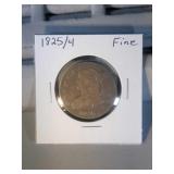 1825/4 Bust Quarter F
