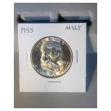 1955 Franklin half MS65