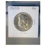 1963 D Franklin half BU