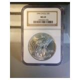 1996 NGC MS69 American Silver Eagle