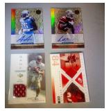 lot of 4 autographed or jersey football cards
