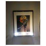 Green Bay Packers helmet autographed print