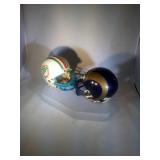 lot of 2 Riddell mini helmets - LA Rams & Dolphins