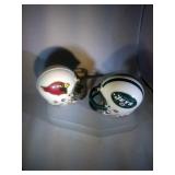 lot of 2 Riddell mini helmets - Cardinals and Jets