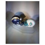 lot of 2 Riddell mini helmets - Chargers & Dolphin
