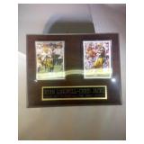 Longwell & Jacke autographed cards on plaque