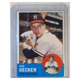 1963 Topps Bob Uecker  Milwaukee Braves Brewers