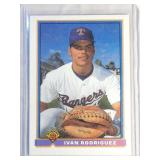 1991 Bowman Ivan Rodriguez ROOKIE CARD  Texas