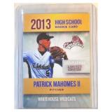 2013 Patrick Mahomes Baseball Rookie Phenoms