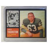 1962 Topps Fuzzy Thurston ROOKIE CARD SINGLE PRINT