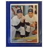 1957 Topps #407 Mickey Mantle Yogi Berra  Yankees