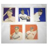 five 1949 Bowman baseball cards