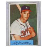 1954 Bowman Baseball Eddie Mathews #64