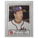 1953 Johnston Cookies baseaball Eddie Mathews #21