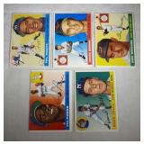 five 1955 Topps baseball cards