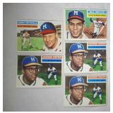 five 1955 Topps Baseball Milwaukee Braves cards