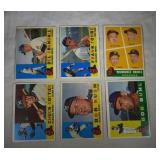six 1960 Topps Baseball cards-Milwaukee Braves