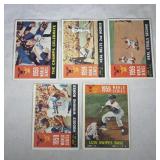 five 1960 Topps Baseball World Series cards
