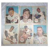 six 1967 Topps Baseball Poster cards