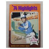 1975 Topps Baseball Highlights Hank Aaron #1