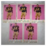 five 1959 Bobby Dillion football cards