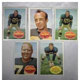 five 1960 Green Bay Packers football cards