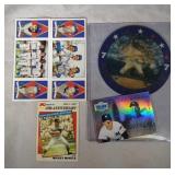 five modern Mickey Mantle baseball cards and sport